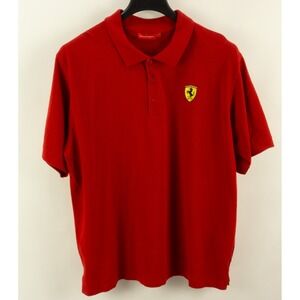 Ferrari Scuderia SF Official Racing Team Pique Cotton Polo Shirt Mens 2XL Red